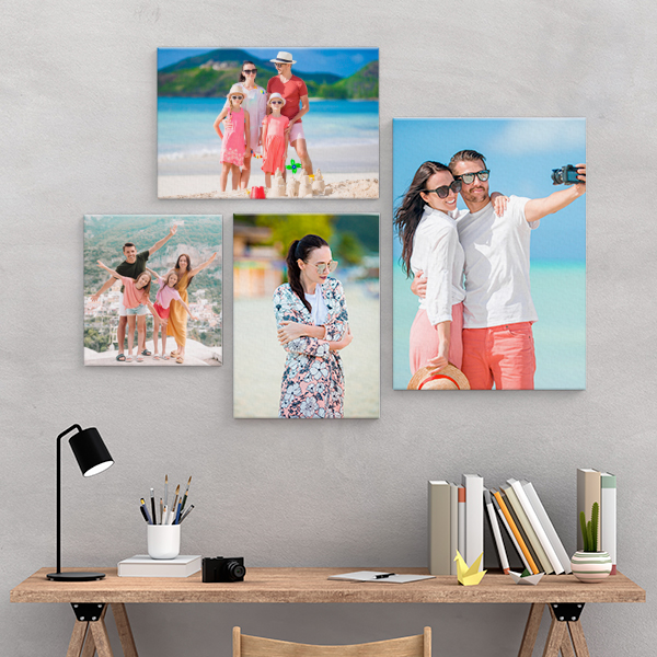 your photo on canvas LARGE PERSONALISED MOUNTED CANVAS Ready to Hang hanging kit 
