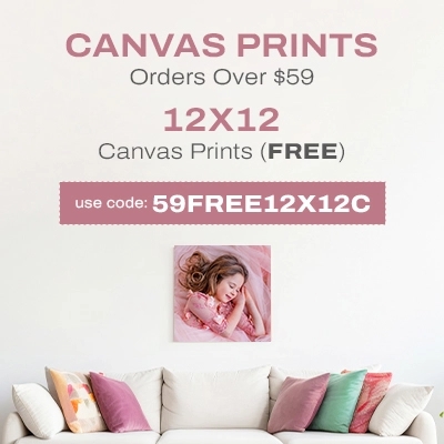 Canvas Prints Orders Over $59, 12x12 Canvas Prints (FREE) - Use Code: 59FREE12X12C