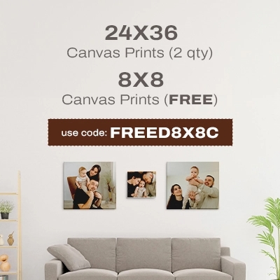 24x36 Canvas Prints (2 qty), 8x8 Canvas Prints (FREE) - Use Code: FREE8X8C