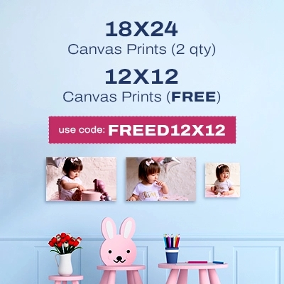 18x24 Canvas Prints (2 qty), 12x12 Canvas Prints (FREE) - Use Code: FREED12X12