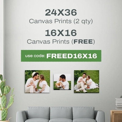 24x36 Canvas Prints (2 qty), 16x16 Canvas Prints (FREE) - Use Code: FREED16X16