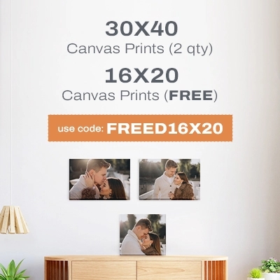 30x40 Canvas Prints (2 qty), 16x20 Canvas Prints (FREE) - Use Code: FREED16X20