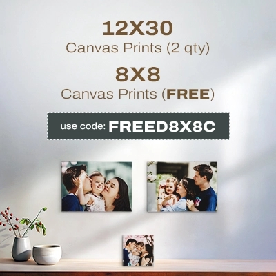 12x30 Canvas Prints (2 qty), 8x8 Canvas Prints (FREE) - Use Code: FREED8X8C