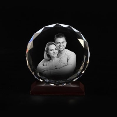 3D Crystal Photo Cube for Couples