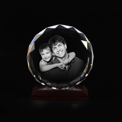 3D Crystal Photo Cube for Dad