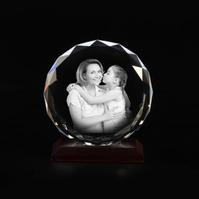 3D Crystal Photo Cube for Mom