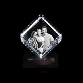 Diamond Shapes 3D Crystal Cube