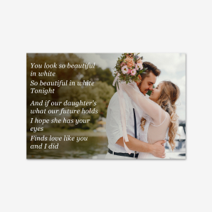 Song Lyrics on Canvas for Wedding