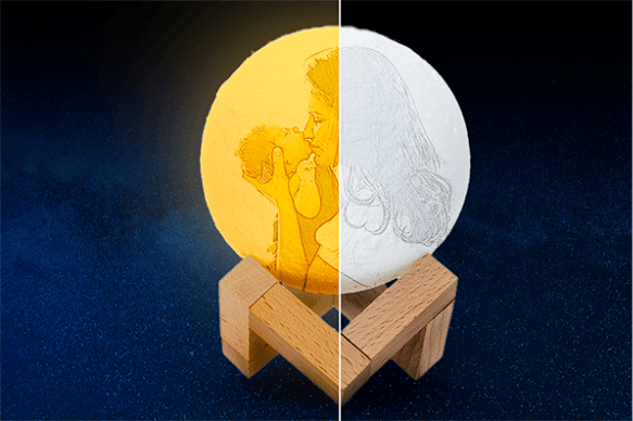 Custom Photo 3D Printing Moon Lamp